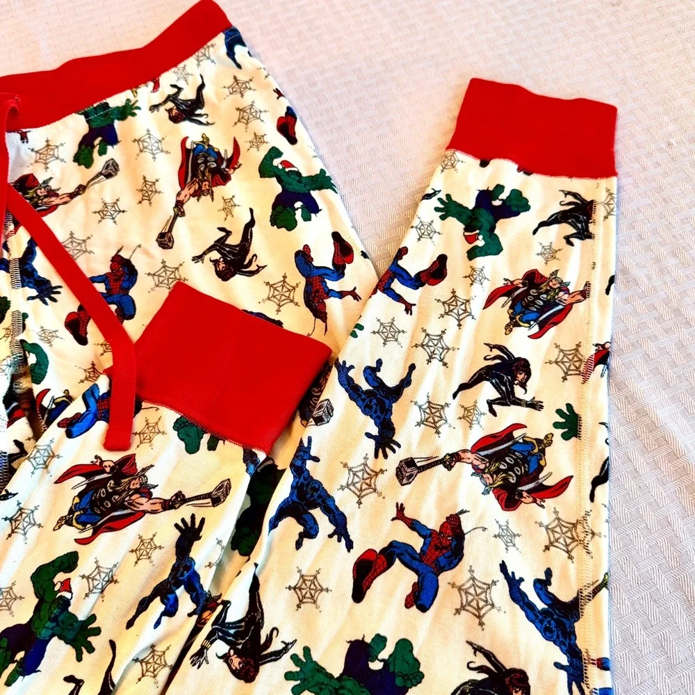 Hanna Andersson Marvel‎ Pajama Pants Kids M Organic Cotton Avengers Print